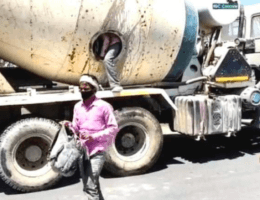 Indian migrant laborers climbing out of a cement mixer they hid in to travel during the coronavirus lockdown. (Photo: Twitter)