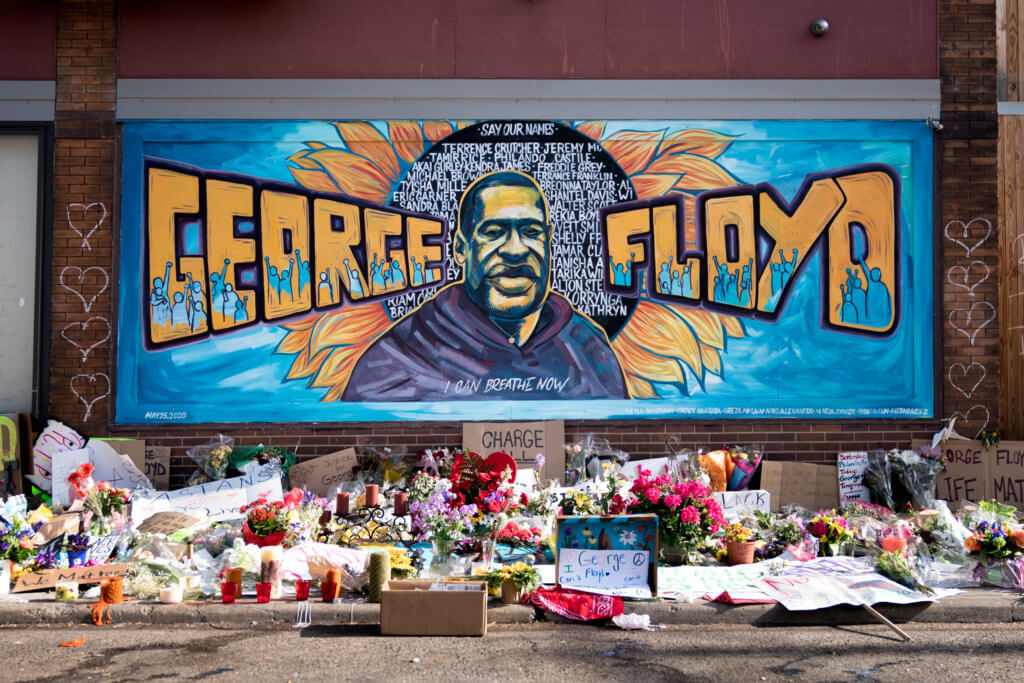 A mural of George Floyd outside Cup Foods on Chicago Ave. and E. 38th St., in Minneapolis, Minnesota.(Photo: Lorie Shaull/Flickr)