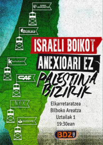 A poster published by Samidoun in the Basque Autonomous Community (Image via Palestine Poster Project Archives)