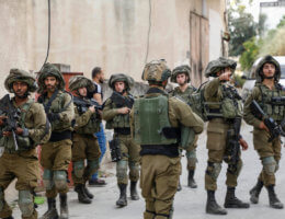Israeli forces on patrol near the West Bank city of Jenin in May 2020. (Photo: Oday Daibes/APA Images)