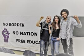 The Humboldt 3 - (left to right) Ronnie Barkan, Stavit Sinai, and Majed Abusalama