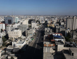 A general view of Gaza City during a 48 hour lockdown imposed following the discovery of the first coronavirus cases in the Gaza Strip on August 25, 2020. (Photo: Mahmoud Ajjour/ APA Images)