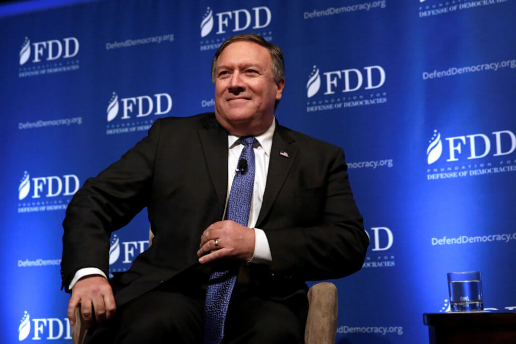 Then CIA Director Mike Pompeo arrives at the FDD National Security Summit in Washington, U.S., October 19, 2017. (Photo: REUTERS/Yuri Gripas)