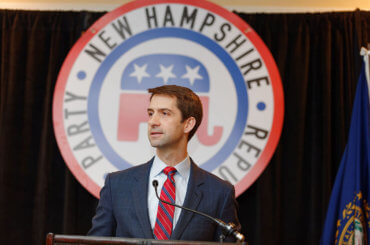 Arkansas Senator Tom Cotton speaking on January 23rd 2016 at the First In The Nation Townhall organized by the New Hampshire Republican Committee (Photo: Michael Vadon/Wikimedia)