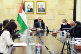 Palestinian Prime Minister Mohammad Shtayyeh meets with donor countries to Palestine, in the West Bank city of Ramallah, on December 2, 2020. (Photo: Prime Minister Office)