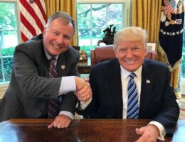 U.S. Rep. Doug Lamborn of Colorado Springs poses for a picture with President Trump. (Photo via Rep. Doug Lamborn's office)