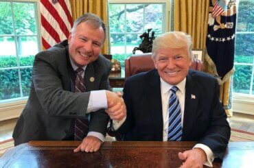 U.S. Rep. Doug Lamborn of Colorado Springs poses for a picture with President Trump. (Photo via Rep. Doug Lamborn's office)