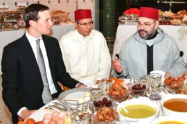 Moroccan King Mohammed VI, right, chats with Jared Kushner at the King Royal residence in Sale, Morocco, May 28, 2019. (Photo: Moroccan Royal Palace, via AP)