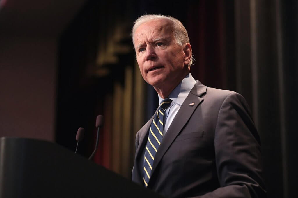 Joe Biden speaking with attendees at the 2019 Iowa Federation of Labor Convention (Photo: Gage Skidmore/Wikimedia)