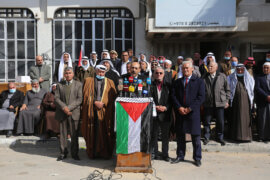 Commissioner General of the High Authority for Tribal Affairs in the Gaza Strip, Akef Al-Masry speaks during a press conference about the elections summit in Cairo, in Gaza city on February 08, 2021. (Photo: Ashraf Amra)