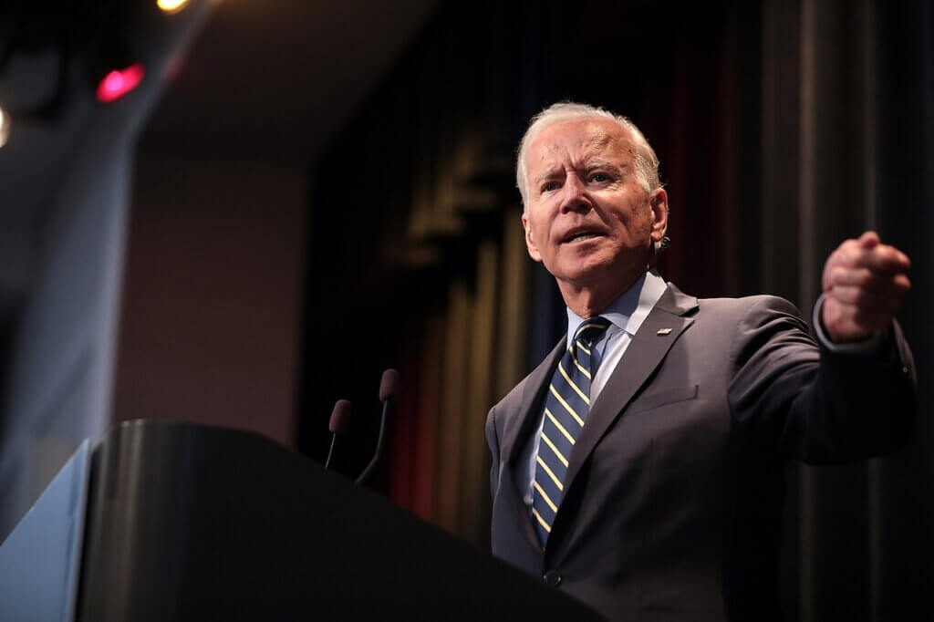 Joe Biden speaking with attendees at the 2019 Iowa Federation of Labor Convention (Photo: Gage Skidmore/Wikimedia)