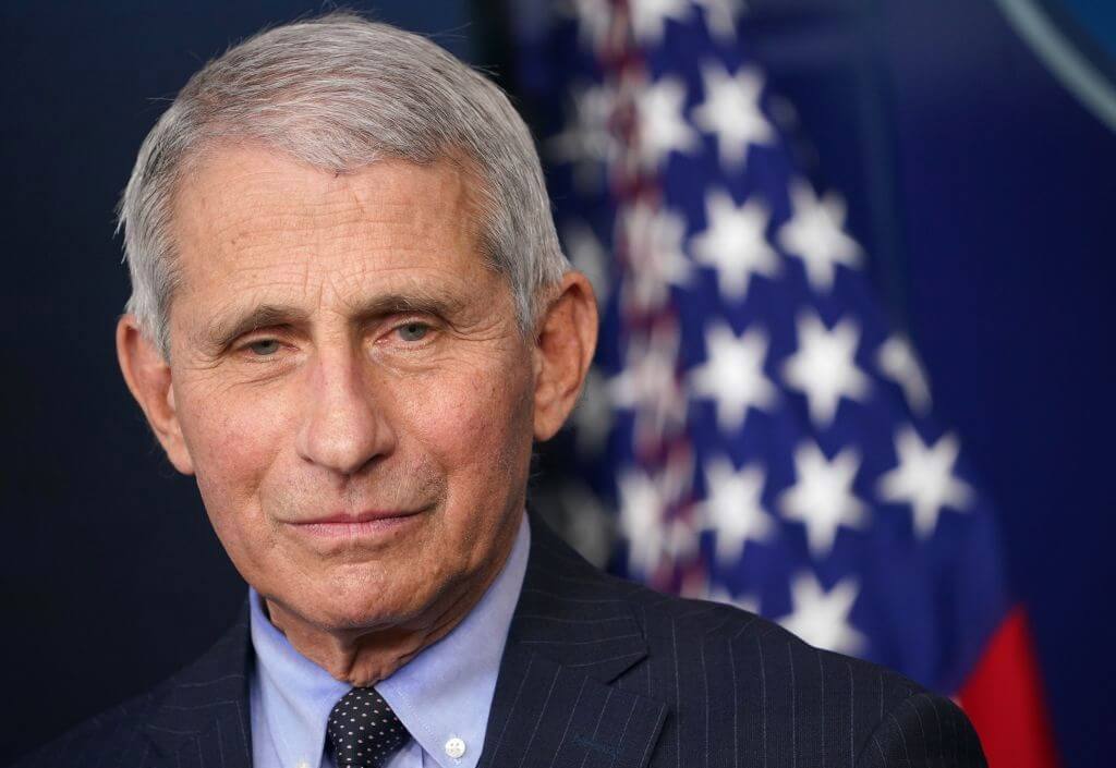 Anthony Fauci, director of the National Institute of Allergy and Infectious Diseases, at the White House, on January 21, 2021. (Photo by Mandel Ngan, AFP via Getty Images)