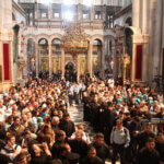 Orthodox Christians take part in the Easter "Holy Fire" celebrations on the eve of Easter Sunday on April 23, 2011, at the Church of the Holy Sepulchre, built over the sites where Christians believe Christ was crucified and buried. (Photo: Sliman Khader/APA Images)