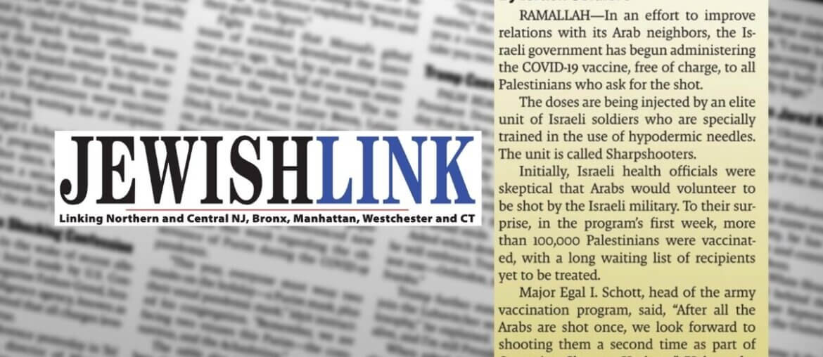 Jewish Link satire gone wrong.