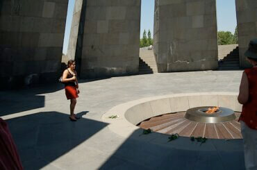 The author's family visiting the Armenian Genocide Memorial in Yerevan, Armenia