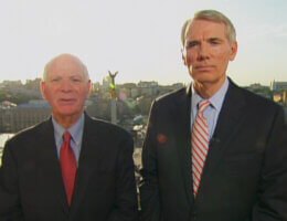 Sen. Ben Cardin, D-Md., and Sen. Rob Portman, R-Oh in 2014 (Screenshot via MSNBC)