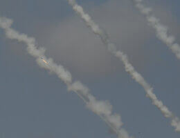 Rockets are launched from Gaza City, towards Israel on May 20, 2021. (Photo: Bashar Taleb/APA Images)