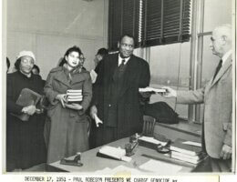Paul Robeson presents "We Charge Genocide" to the UN Secretariat in New York, December 1951