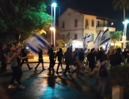 Fascist demonstration in Haifa's German Colony, May 11 2021 (Photo: Yoav Haifawi)