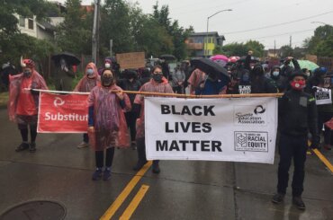 Members of the Seattle Education Association rally in support of the Black Lives Matter movement (Photo: Darrin Hoop)