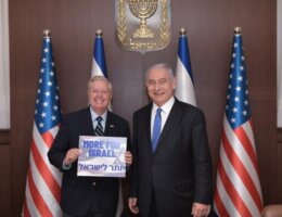 Prime Minister Benjamin Netanyahu hosts Republican South Carolina Senator Lindsey Graham at the Prime Minister’s Office in Jerusalem, May 31, 2021 (Koby Gideon / GPO)