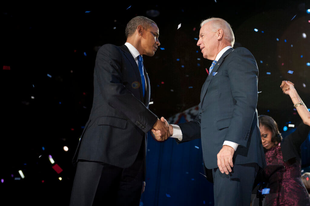 Barack Obama and Joe Biden on Election Day - November 6, 2012. (Photo: Christopher Dilts for Obama for America/Flickr)