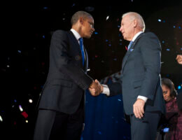 Barack Obama and Joe Biden on Election Day - November 6, 2012. (Photo: Christopher Dilts for Obama for America/Flickr)