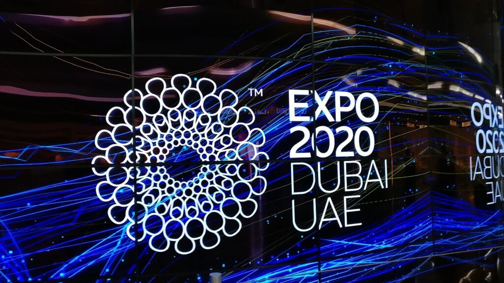 Sign of Expo 2020 Dubai UAE at Dubai International Airport, United Arab Emirates. (Photo: Wikimedia)