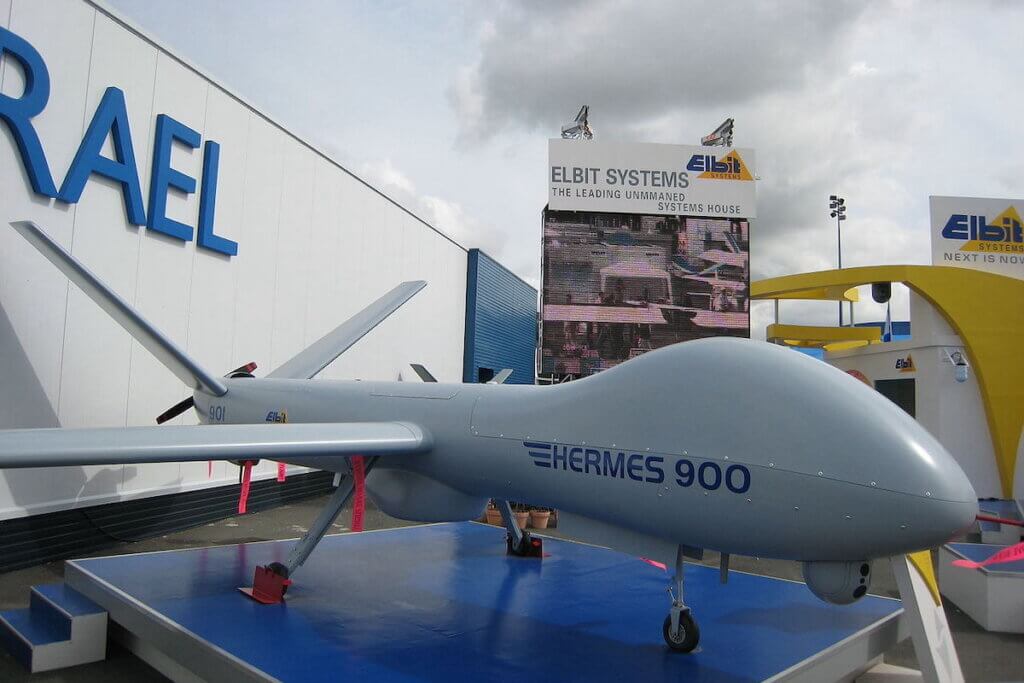 Elbit Systems Hermes 900 at the 2007 Paris Air Show (Photo: Matthieu Sontag/ Wikimedia Commons)