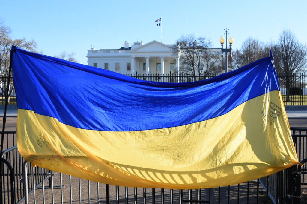 Protest against the war in Ukraine in front of the White House, February 27, 2022 (Photo: Amaury Laporte/Flickr)