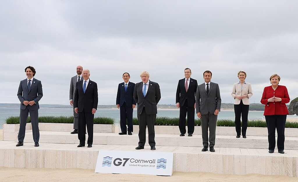 World leaders at the G7 Leaders Summit, June 2021 (Photo: Wikimedia)