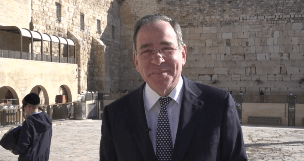 Tom Nides, U.S. ambassador, at the Western Wall in occupied Jerusalem, from his twitter feed, March 2022.
