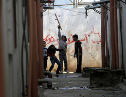 Palestinian children playing in Nahr al-Bared refugee camp in Beirut, Lebanon, March 6, 2012. (Photo: Mohammed Asad/APA Images)
