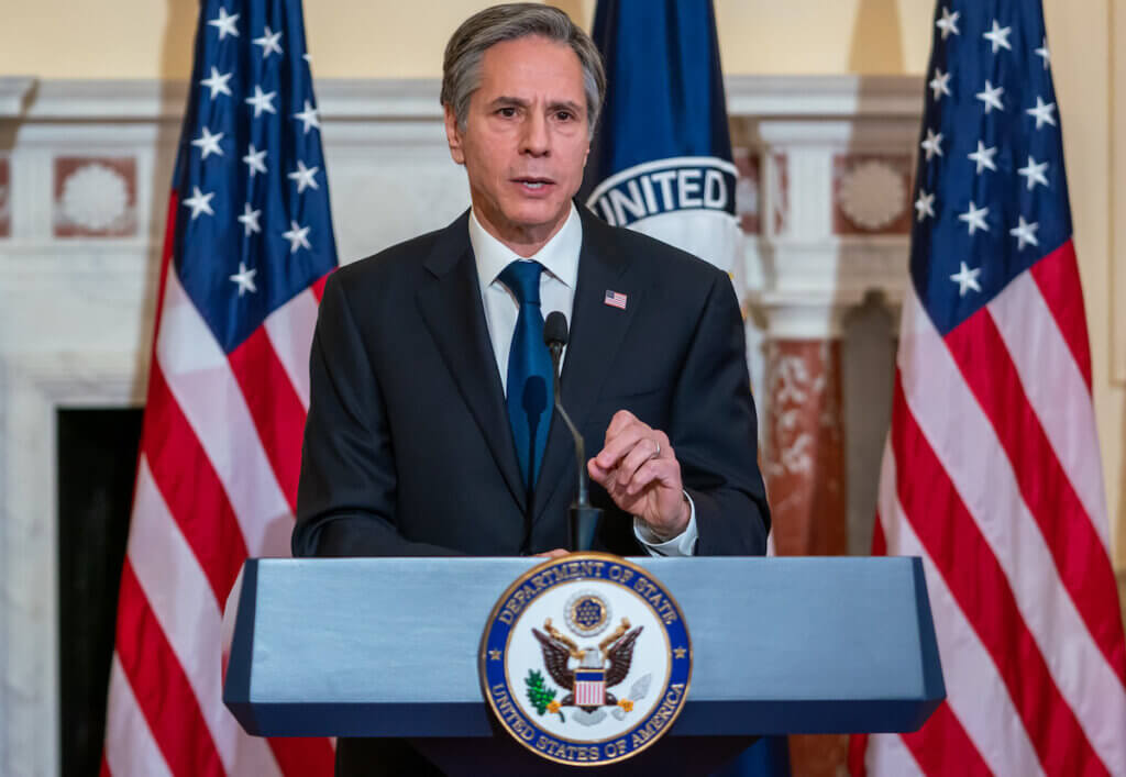 Secretary of State Antony J. Blinken delivers a speech on U.S. foreign policy at the U.S. Department of State in Washington, D.C., on March 3, 2021. (Photo: State Department Photo by Ron Przysucha)