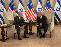 Yair Lapid and Joe Biden speak to the media after their meeting in Jerusalem, July 14, 2022. (Photo: Can Merey/dpa via ZUMA Press/APAIMAGES)