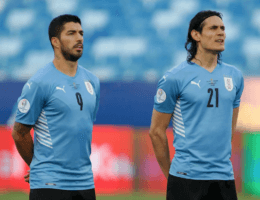 Luis Suárez and Edinson Cavani, two of the international stars on the Uruguay national soccer team. (Photo: Getty Images)