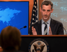 US State Department spokesman Ned Price speaks during a news briefing in February 2021, at the State Department in Washington, DC. (Photo: JACQUELYN MARTIN/POOL/AFP via Getty Images)