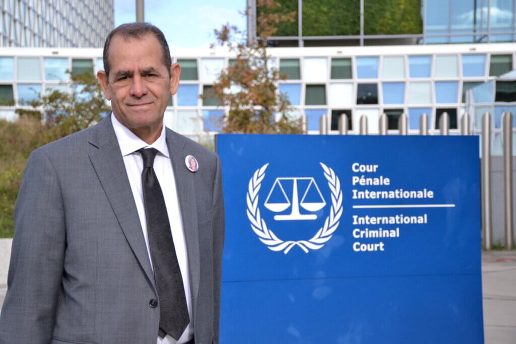 Anton Abu Akleh standing outside the offices of the International Criminal Court seated in The Hague, Netherlands, September 20, 2022. (Photo: David Kattenburg)