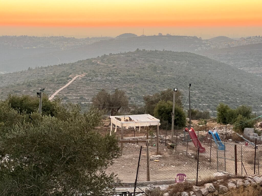 The view from Naalan mountain overlooking Israeli settlements in the north of the West Bank. (Photo: Mariam Barghouti/Mondoweiss)