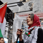 Nerdeen Kiswani at a rally (Photo provided by Nerdeen Kiswani)