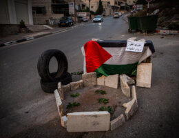 Makeshift memorial erected around the site of Fulla Masalma's death (Photo: Vivian Tabar/Mondoweiss)