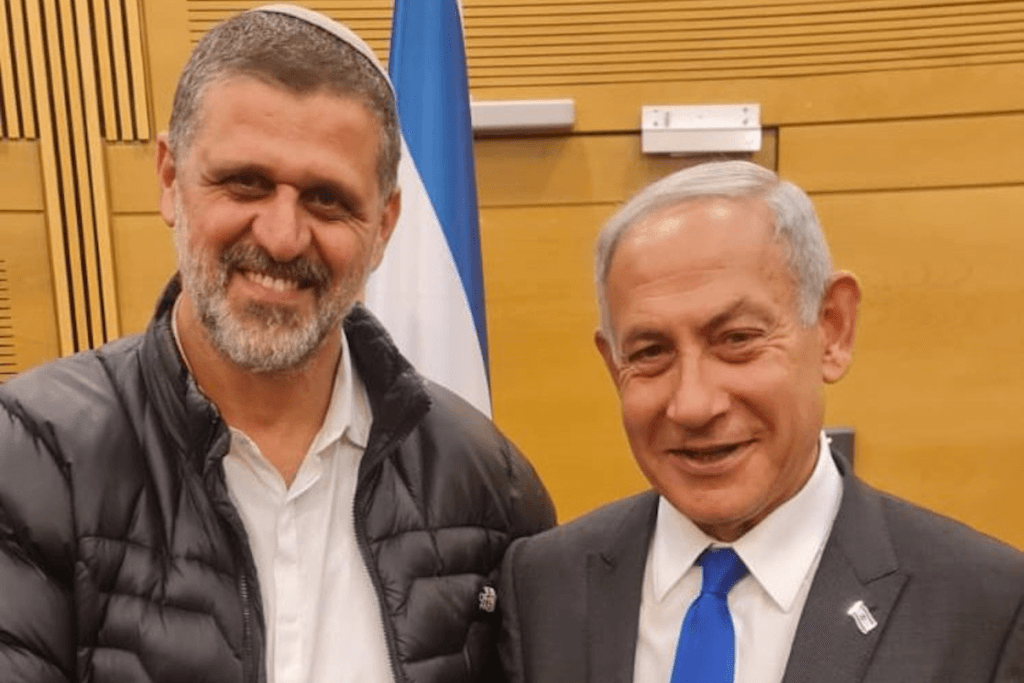 Avichai Buaron, left, with Israeli Prime Minister Benjamin Netanyahu. (Photo: Social Media)