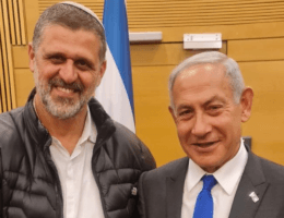 Avichai Buaron, left, with Israeli Prime Minister Benjamin Netanyahu. (Photo: Social Media)