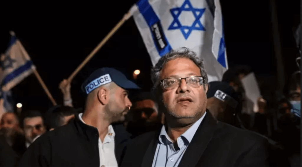 Itamar Ben-Gvir attends a protest in the East Jerusalem neighborhood of Sheikh Jarrah on March 2, 2022
