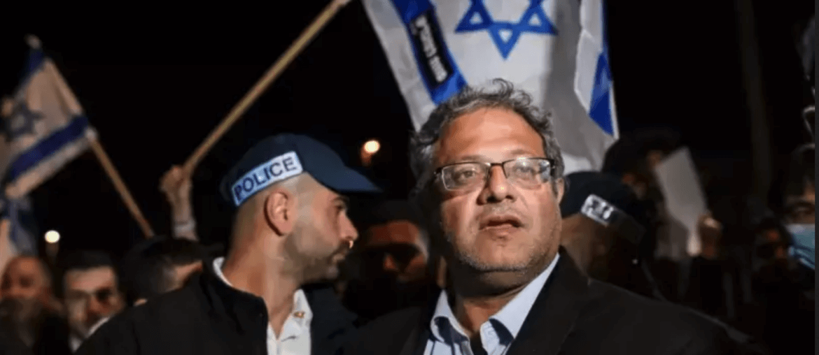 Itamar Ben-Gvir attends a protest in the East Jerusalem neighborhood of Sheikh Jarrah on March 2, 2022