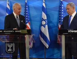 Biden and Netanyahu at a press conference in Jerusalem in March 2016. (Photo: Debbie Hill/AFP via Getty Images)