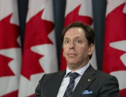B'nai Brith Canada Chief Executive Officer Michael Mostyn speaks during a news conference in Ottawa, Monday April 29, 2019. (Photo via THE CANADIAN PRESS/Adrian Wyld)