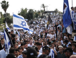 Israelis take part in the flag march marking Jerusalem Day on May 18, 2023. (Photo: Ilia Yefimovich/dpa via ZUMA Press/APAimages)