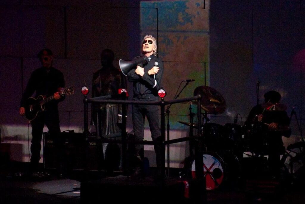 Roger Waters performing the Pink Floyd album "The Wall" in 2011. As part of that performance he routinely dressed in fascist attire as part of the albums political commentary. (Photo: Flickr/ youngrobv)