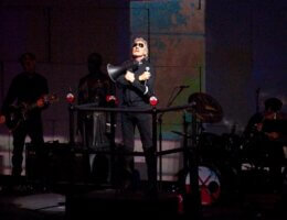 Roger Waters performing the Pink Floyd album "The Wall" in 2011. As part of that performance he routinely dressed in fascist attire as part of the albums political commentary. (Photo: Flickr/ youngrobv)